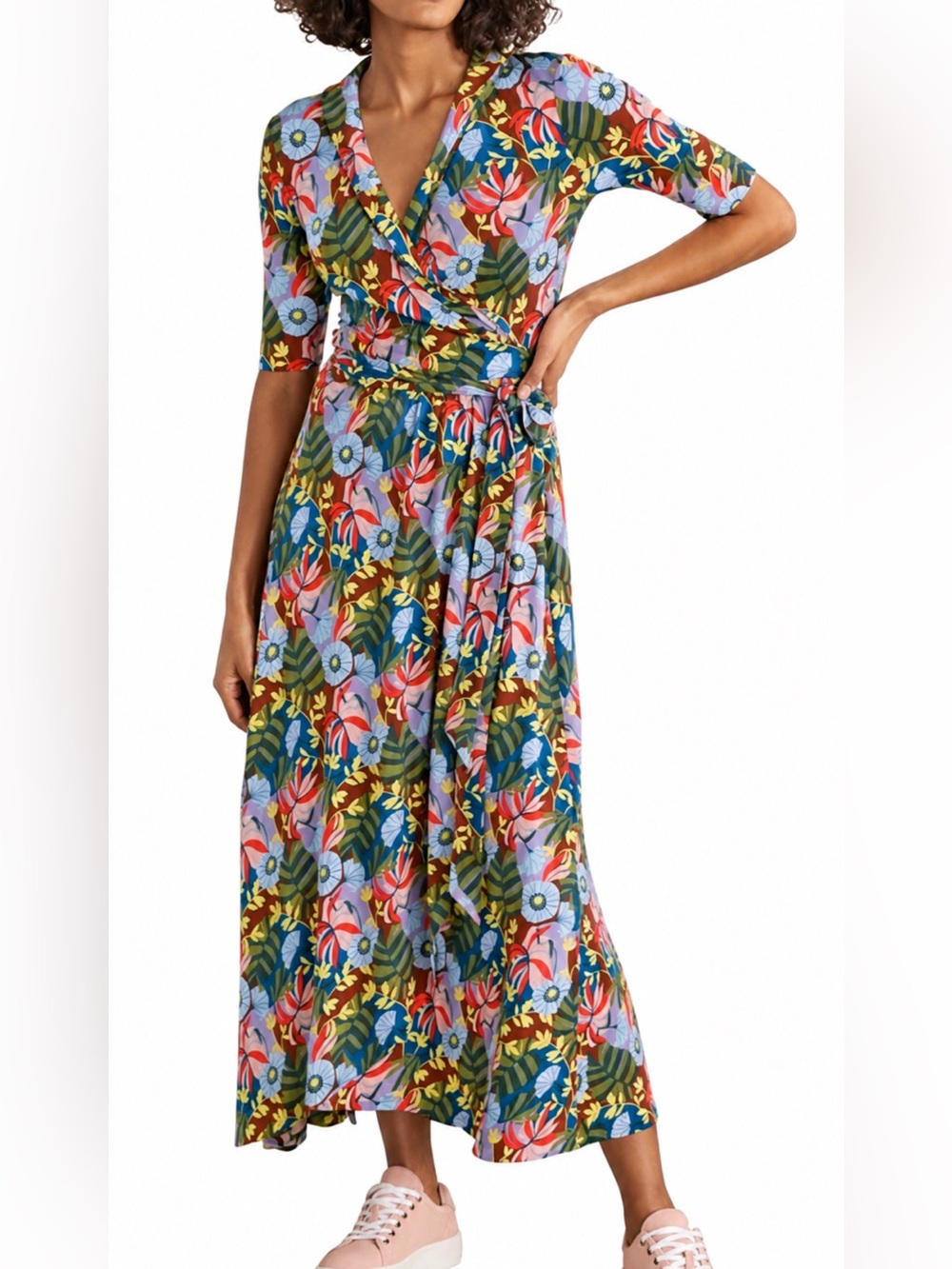 Boden Lavinia floral jersey wrap dress, 8P